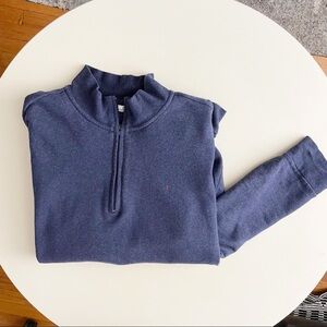 Criquet Quarter Zip Pullover Cotton Sweater Blue Men’s Size XL